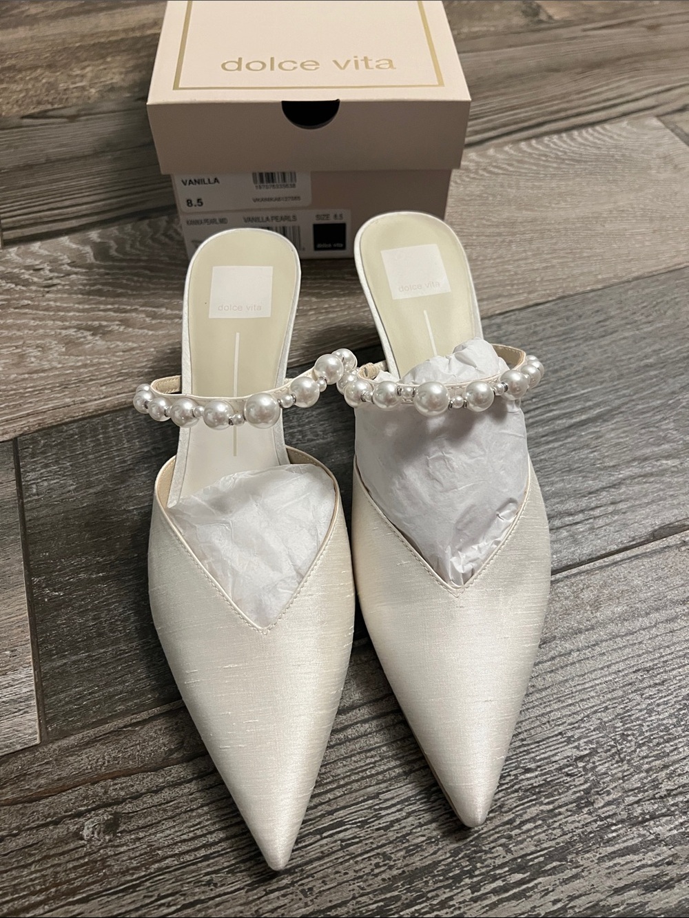 Kanika Pearl Mid Heels Vanilla Pearls
